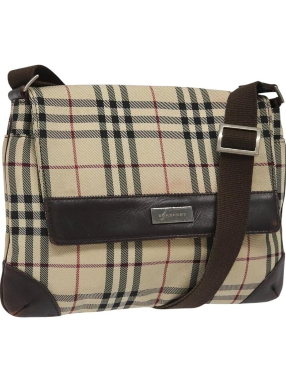 BURBERRY Nova Check Shoulder Bag Canvas Beige